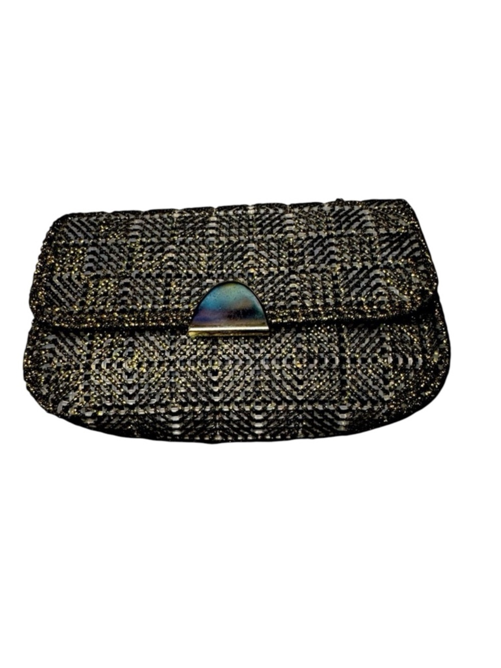 Robert Tofani Vintage Black & Gold Hand Clutch